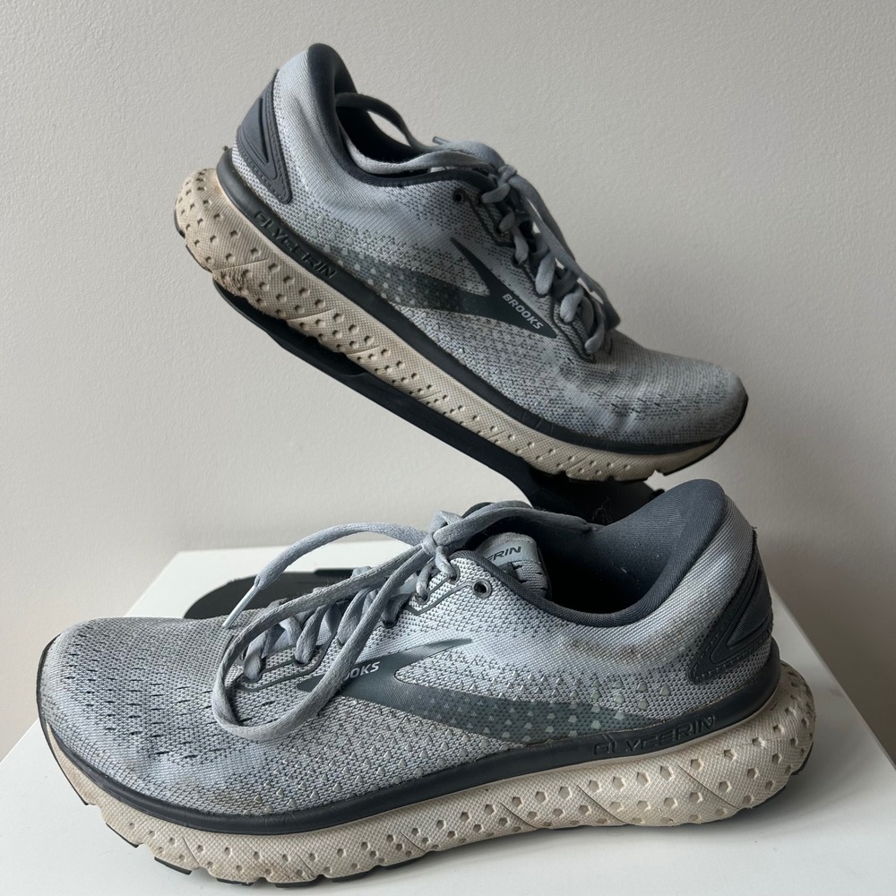 Brooks Glycerin 18 Running Shoes Women 8.5‎ Blue Grey Neutral Cushion Sneakers
